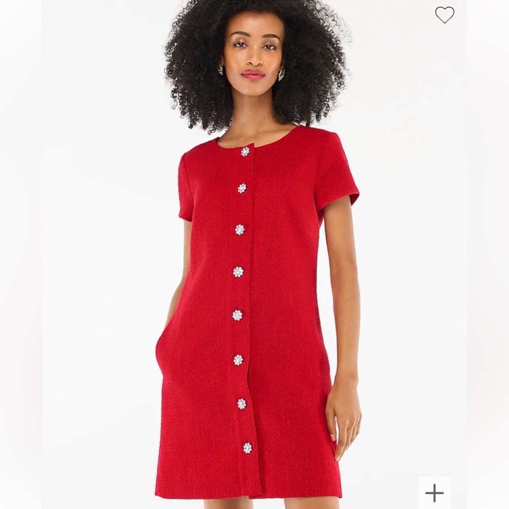 J Crew Tweed Dress with Jewel Buttons